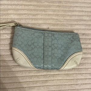 Coach Blue and Cream Coin Purse